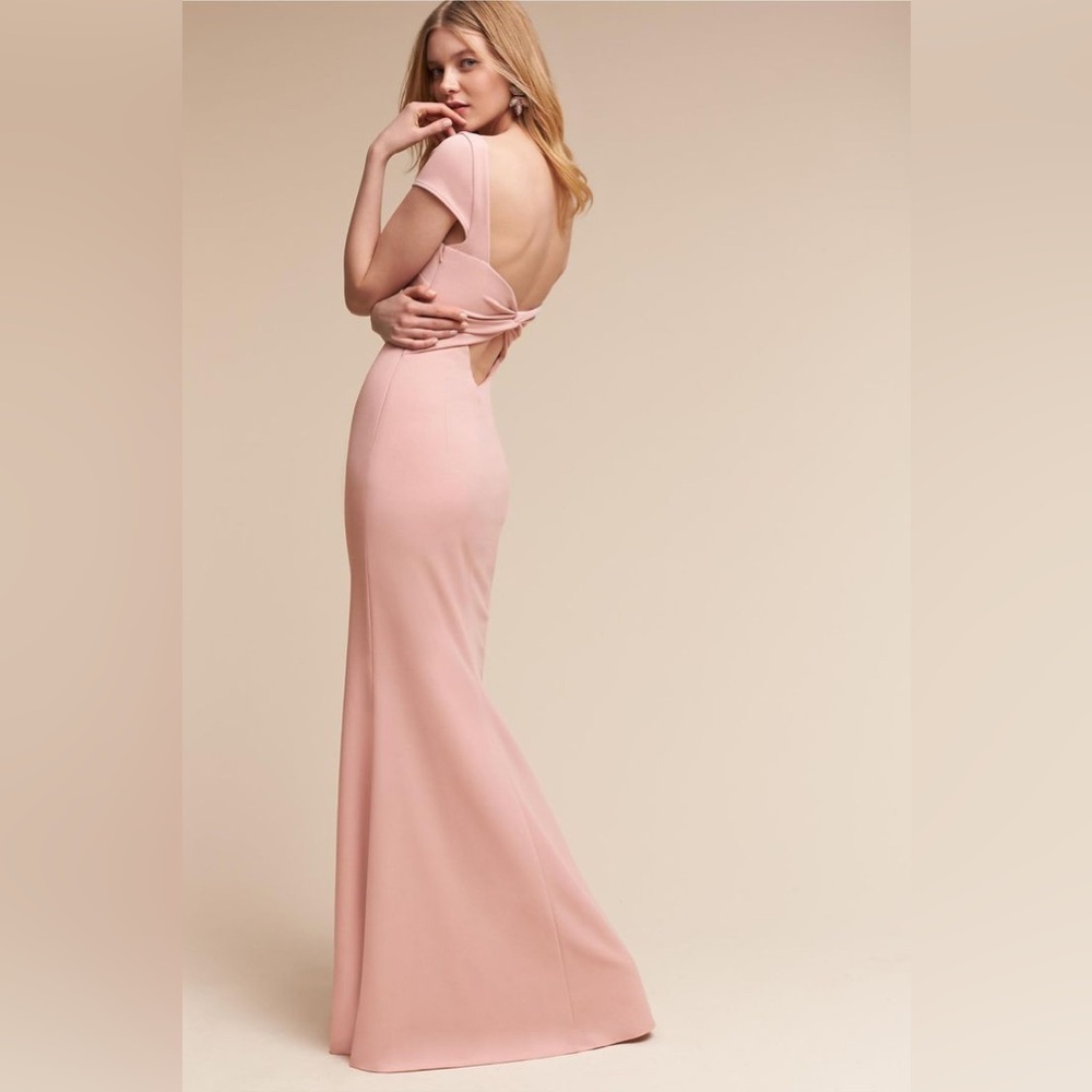 BHLDN Dusty Rose Open-Back Maxi Gown